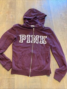 PINK Victoria's Secret Girls' Full-Zip Hoodie in Plum